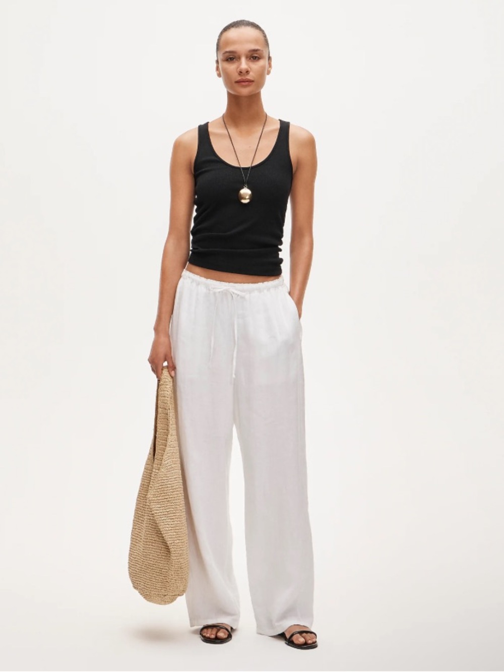 J. Crew Soleil Linen Wide-Leg Pants — White